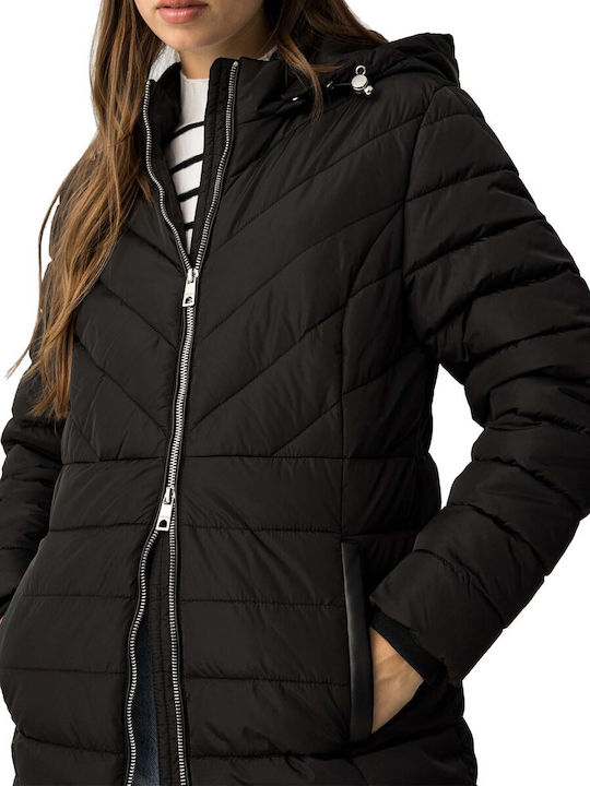 Women's Lifestyle Jacket for Winter with Hood Black