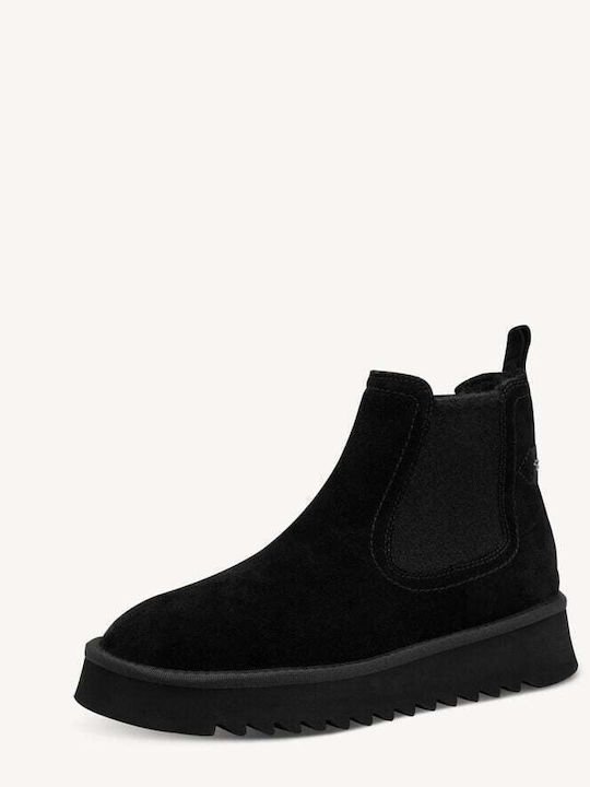 Leder Stiefeletten Damen Schwarz