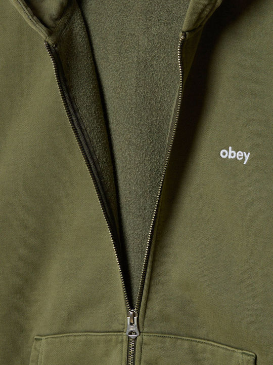 Obey Lowercase Pigment Olive with Hood