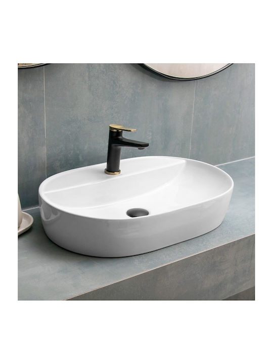 Karag Countertop Sink Porcelain 61x40x12cm White