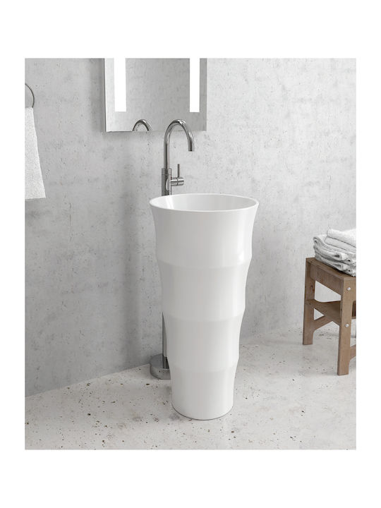 Karag Louvre Standwaschbecken Porzellan 42x42x83cm Weiß