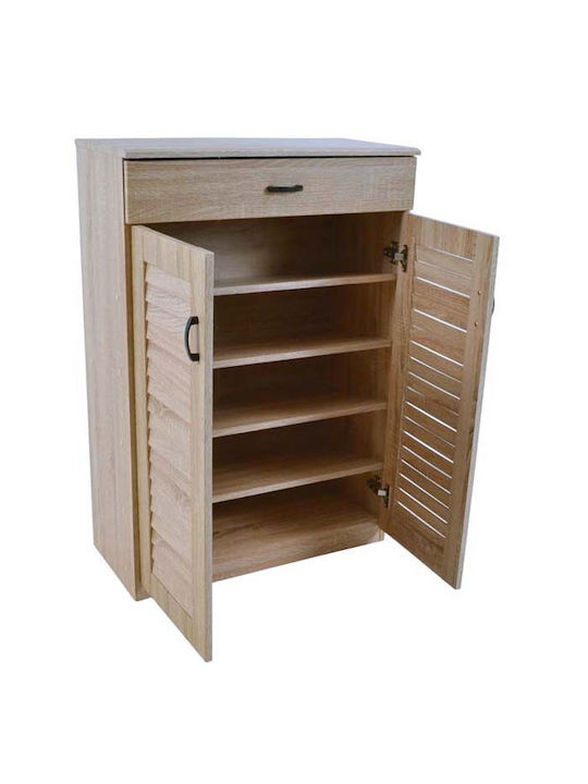 Ξύλινη Παπουτσοθήκη με 4 Ράφια Μπεζ Μ68xΠ32xΥ98cm