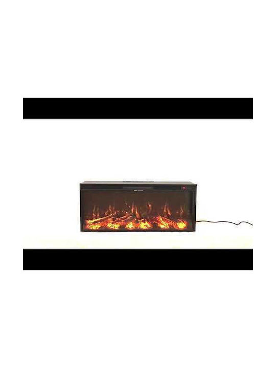Hitense Milano De Lux Επιτοίχιο Ηλεκτρικό Τζάκι 1600W 88.3x16cm Μαύρο