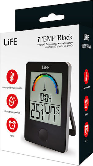 Life iTemp Θερμόμετρo & Υγρασιόμετρo Επιτραπέζιο για Χρήση σε Εσωτερικό Χώρο