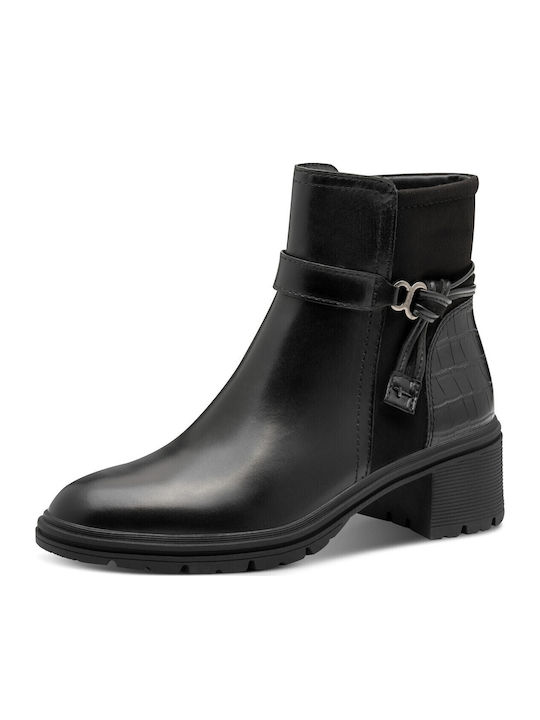 Leder Stiefeletten Damen Schwarz