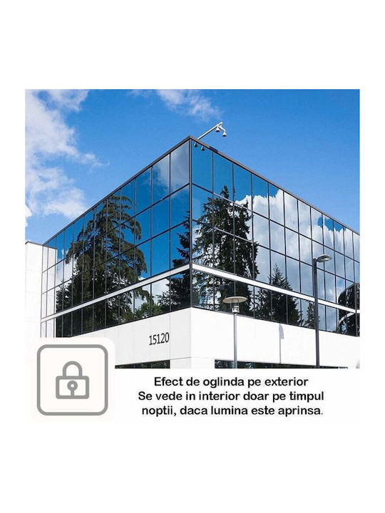 Siks Folie Reflectorizantă Pentru Interior Ferestre Efect Oglindă Protecție Solară Uv 45x300cm Gri Negru