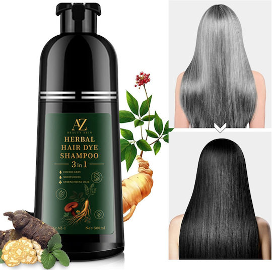 Herbal Hair Dye Shampoo Βαφή Μαλλιών Μαύρο 500ml