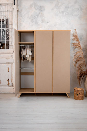 Тройна врата Нтoулάпа Кафяв 136.2x50x175.7см