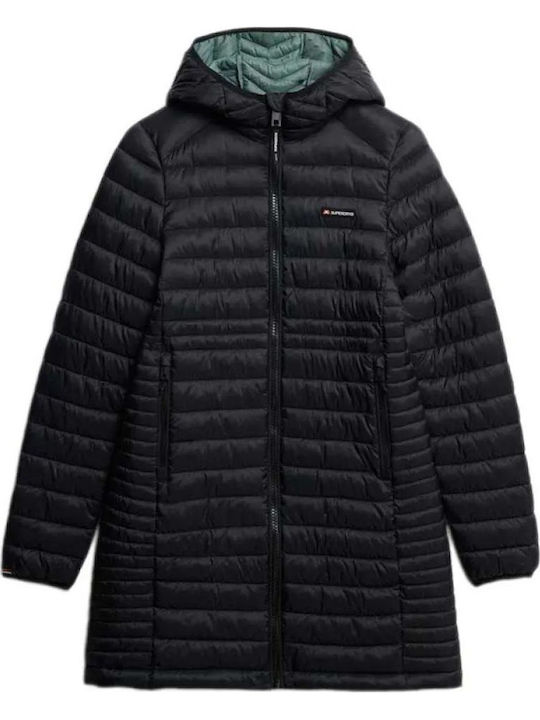 Fuji Γυναικείο Puffer Μπουφάν για Χειμώνα Μαύρο