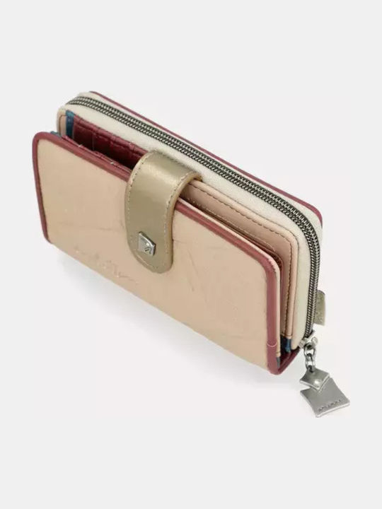 Groß Damen Geldbörse Klassisch mit RFID Beige
