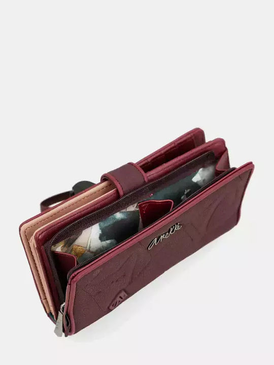 Large Fabric Women's Wallet Classic with RFID Burgundy