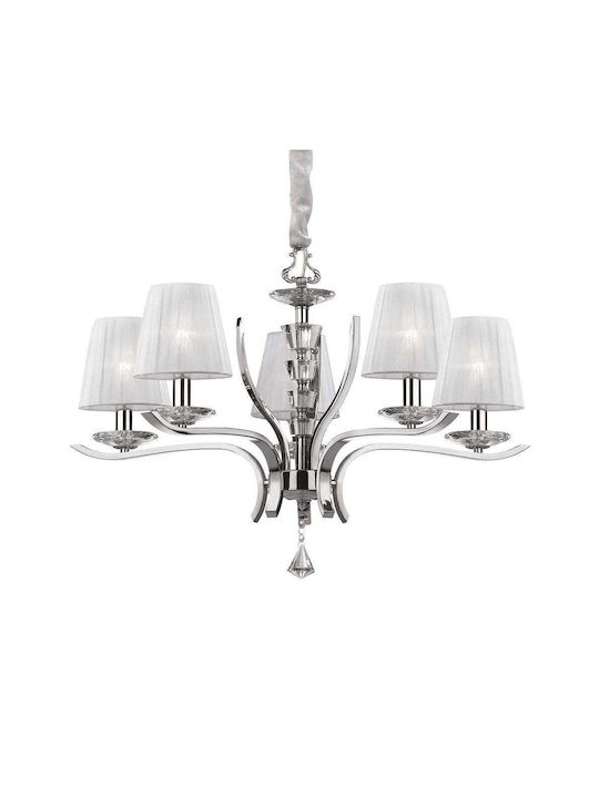 Ideal Lux Chandelier Lampshade 5xE14 Silver 72cm 066448