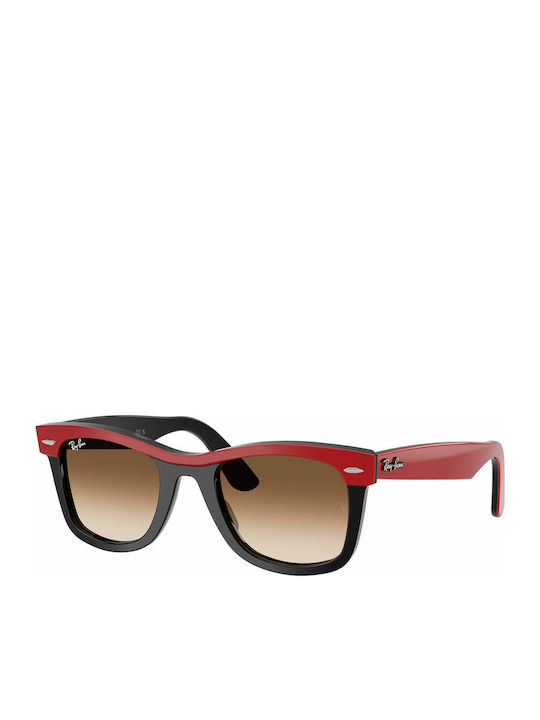Ray Ban Wayfarer Street Unisex Sunglasses with Red Plastic Frame and Brown Gradient Lens RB2240 955/51