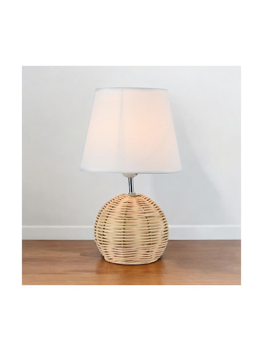 ARlight TLC 6323 Lampă de masă pentru Soclu E27 cu Abajur Alb și Bază Maro