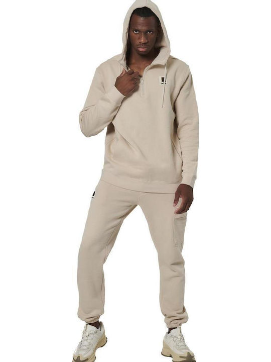 Beige Sweatshirt mit Kapuze