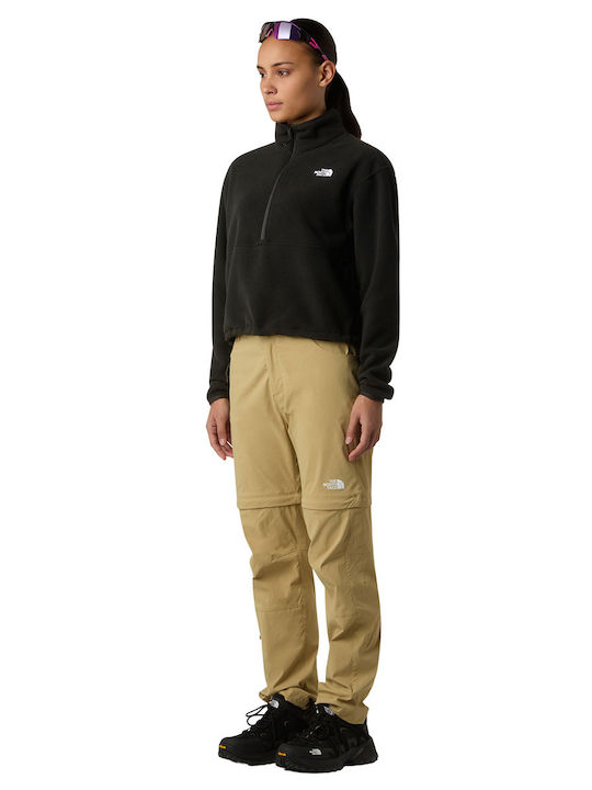 Glacier Χειμερινή Γυναικεία Fleece Μπλούζα Πεζοπορίας Μακρυμάνικη με Φερμουάρ Μαύρη
