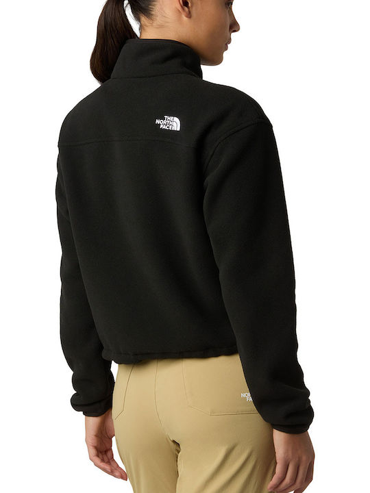Glacier Χειμερινή Γυναικεία Fleece Μπλούζα Πεζοπορίας Μακρυμάνικη με Φερμουάρ Μαύρη