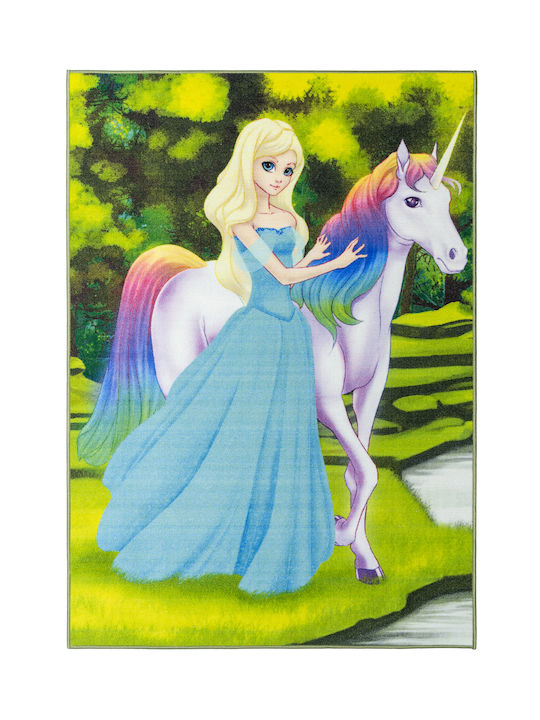 Kids Rug Playroom Princess Blue 120x160