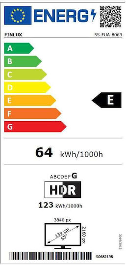 Finlux Smart Τηλεόραση 55" 4K UHD LED 55-FUA-8063 HDR (2023)