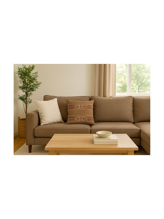 F&L Decorative Throw Pillow Case Brown 45x45cm