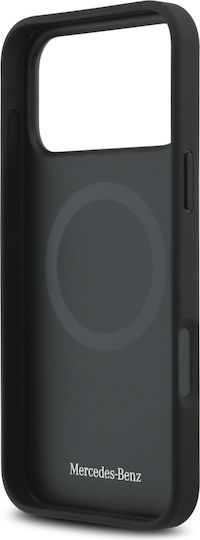 Mercedes-Benz Smooth Umschlag Rückseite Leder Schwarz (iPhone 17 Pro Max)