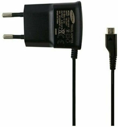 Samsung Încărcător Cu Cablu Încorporat Micro USB Negru (ETA0U10EB)
