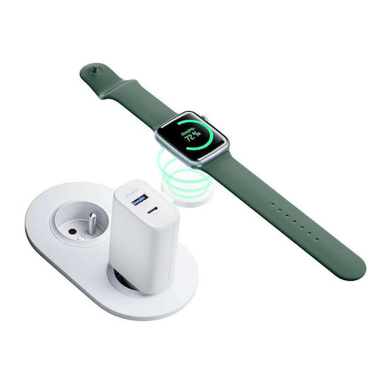 3MK Φορτιστής Χωρίς Καλώδιο με Θύρα USB-A και Θύρα USB-C 33W Power Delivery Λευκός (2in1)