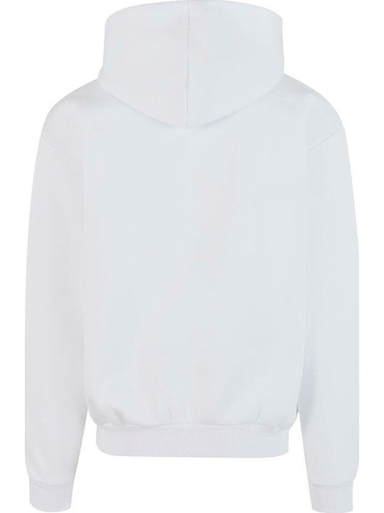 Signature Φούτερ με Κουκούλα White