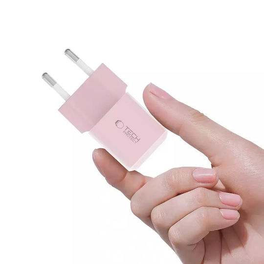 Tech-Protect Зарядно без кабел с USB-C порт 25W Power Delivery Розов (NCM25)