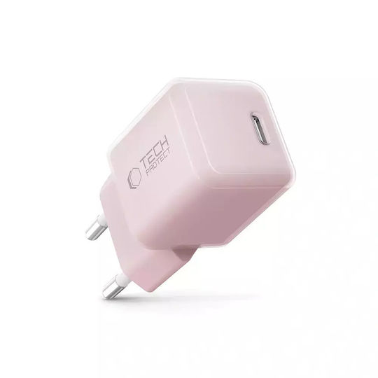 Tech-Protect Зарядно без кабел с USB-C порт 25W Power Delivery Розов (NCM25)
