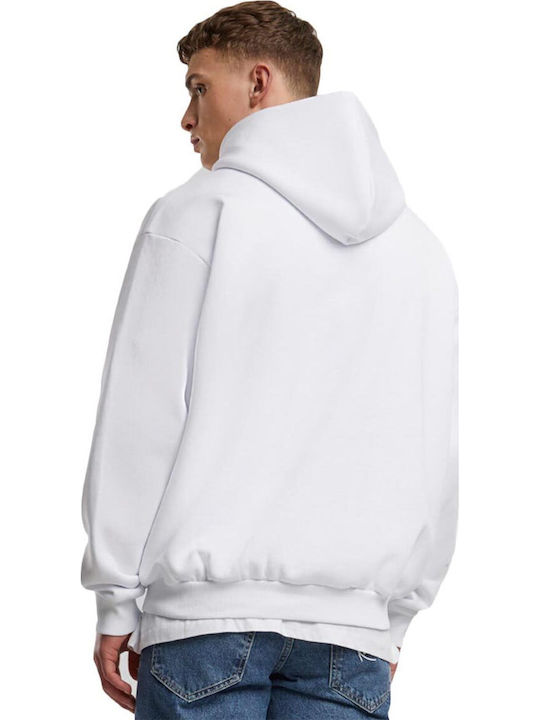 Signature Φούτερ με Κουκούλα White