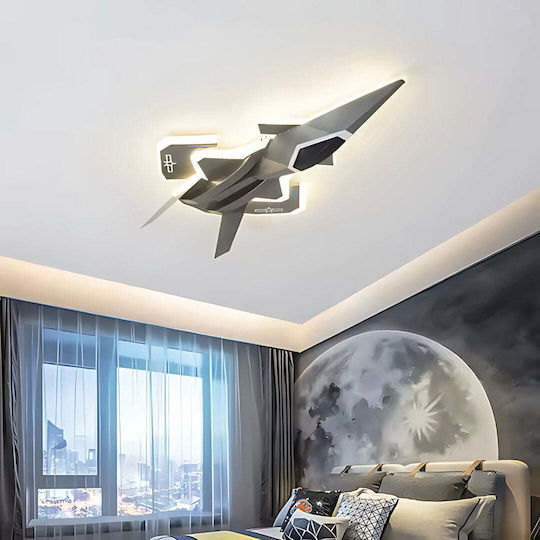 Alista Home Single-Light Kids Ceiling Light Mount Ceiling Light Made of Metallic 101W with E27 Base Gray