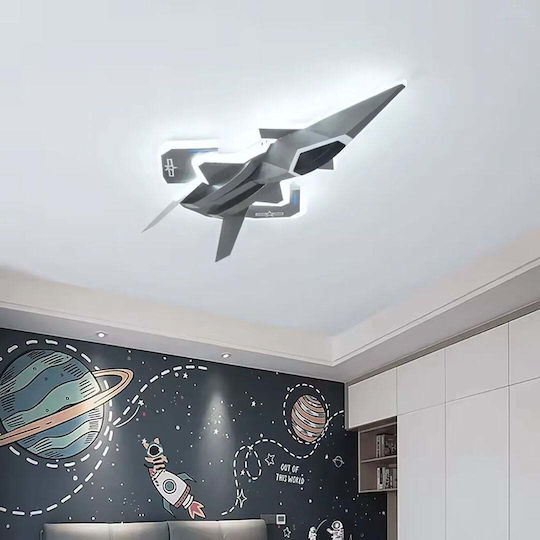 Alista Home Single-Light Kids Ceiling Light Mount Ceiling Light Made of Metallic 101W with E27 Base Gray