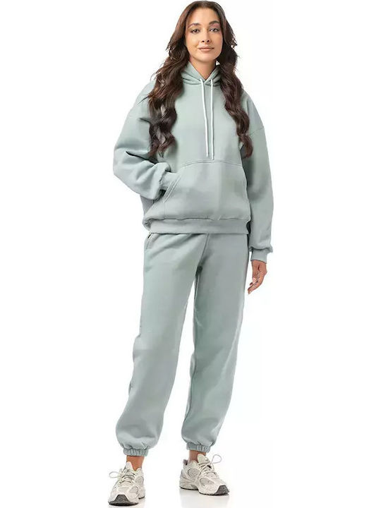 Damen Sweatshirt Kapuzen Mint