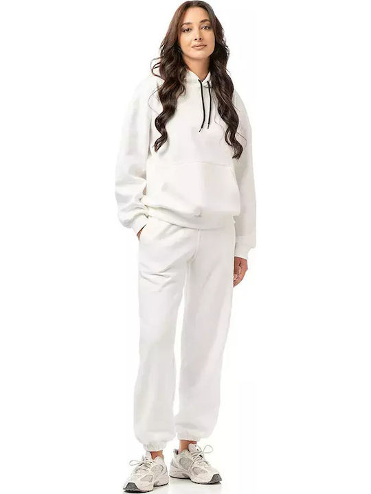 Women's Sweatshirt Hooded Ecru