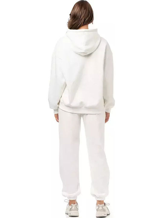Women's Sweatshirt Hooded Ecru