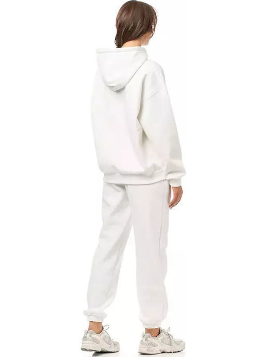 Women's Sweatshirt Hooded Ecru