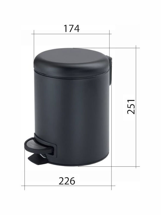 Gedy Inox Bathroom Basket 3lt Black