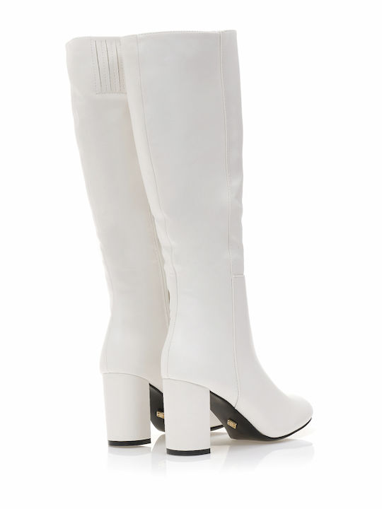 Damenstiefel mit hohem Absatz Weiß