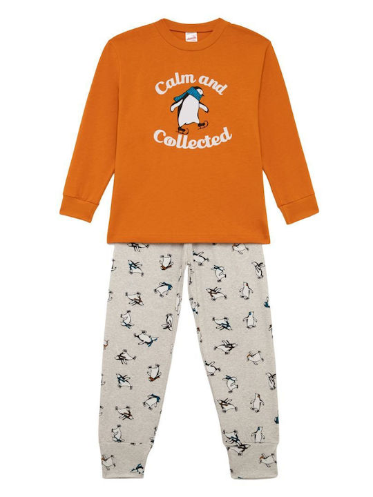 Minerva Kids Winter Orange Pajamas Penguin