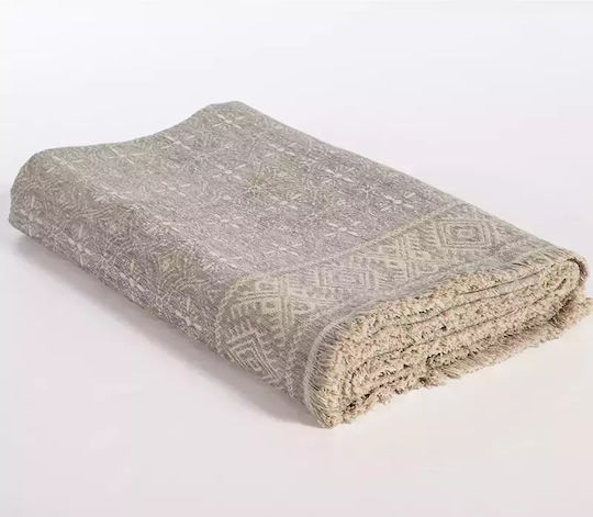 Nef-Nef Homeware Jeneria Ριχτάρι Τριθέσιου Καναπέ Ζακάρ 170x300εκ. Grey