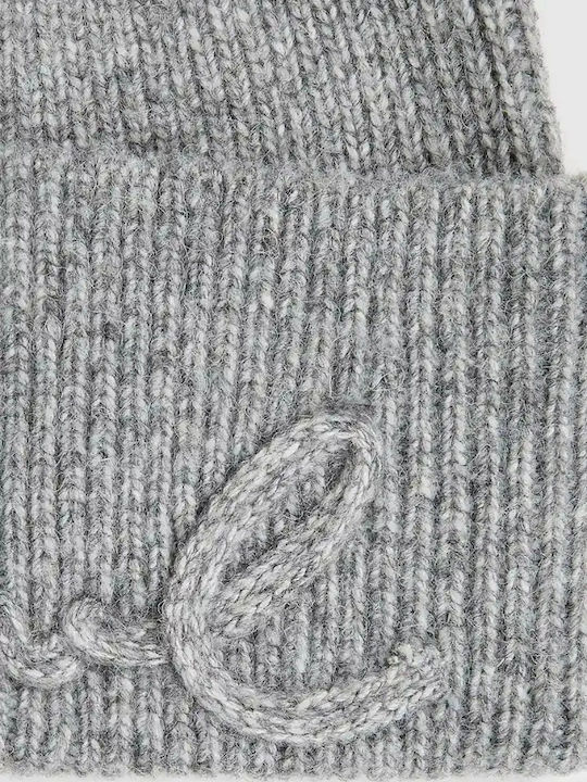 Beanie Γυναικείος Σκούφος Πλεκτός σε Γκρι χρώμα