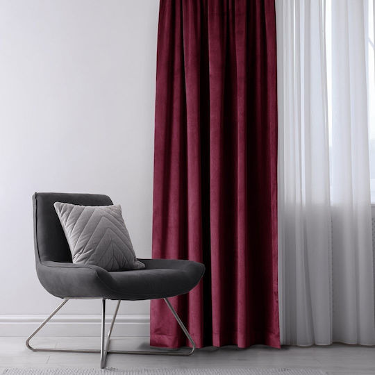 Amelia Home Perdea cu Coafură Roșie 140x270cm