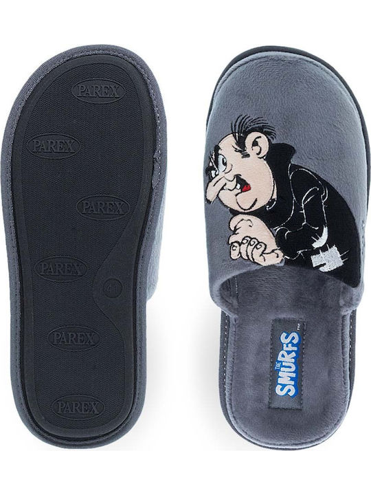 Smurf 10132031 Χειμερινές Ανδρικές Παντόφλες Γκρι