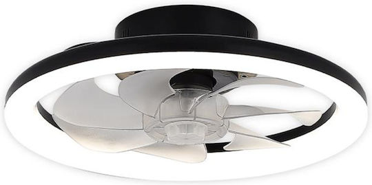 Smart LED Plafonieră 40cm cu Lentile de Mărire Neagră