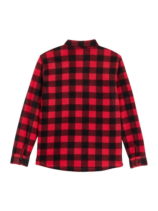 Bowered Fleece Long Sleeve Checked Shirt Light Red
