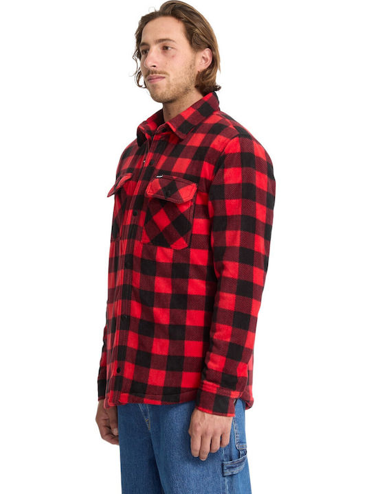 Bowered Fleece Long Sleeve Checked Shirt Light Red