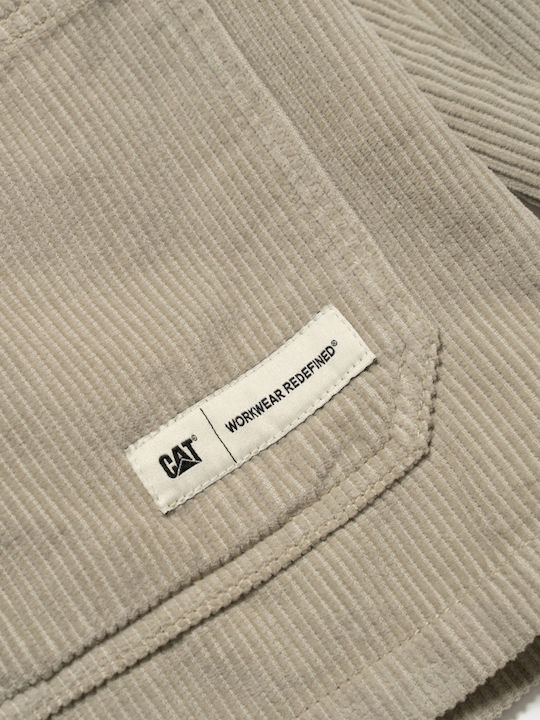 Дълъг Ръкав Рипсено Кадифе Overshirt в Стандартна Кройка Abbey Stone