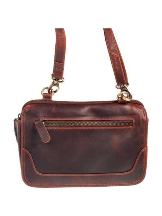 Leder Damentasche Schultertasche Braun