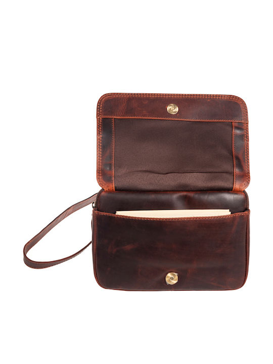 Leder Damentasche Schultertasche Braun